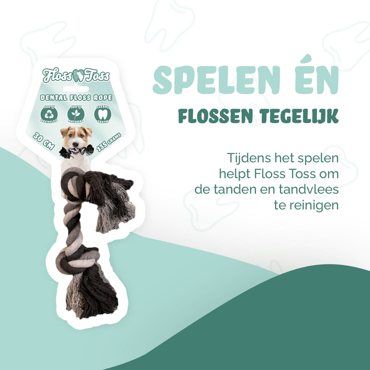 Floss Toss Dental Seil 2 Knoten - 30 cm