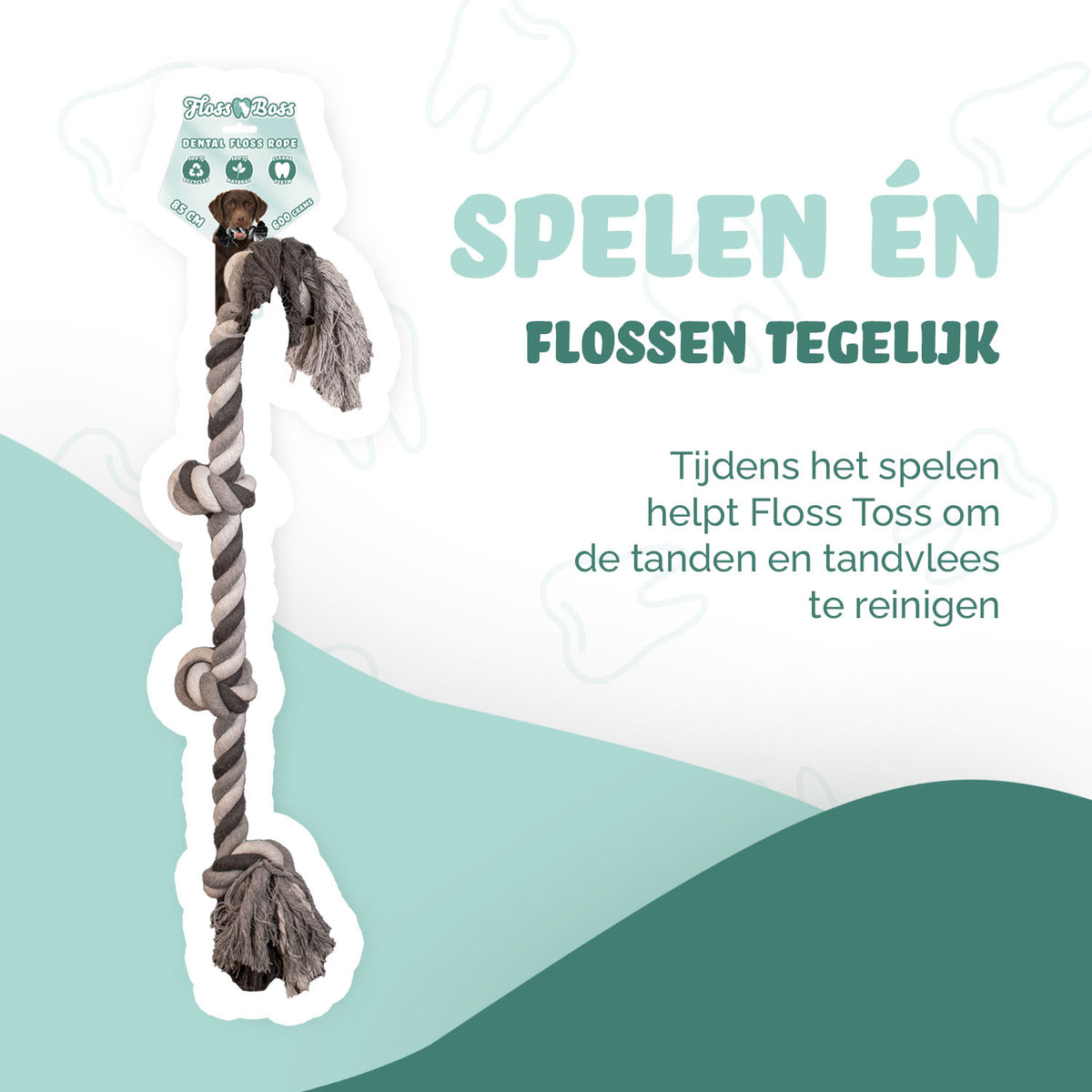 Floss Toss Dental Seil 4 Knoten - 85 cm
