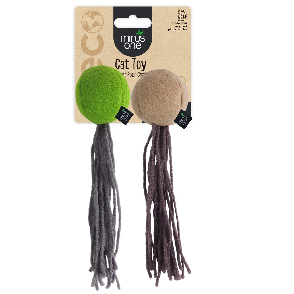 Minus One Filz-Katzenspielzeug Bälle 2er-Pack